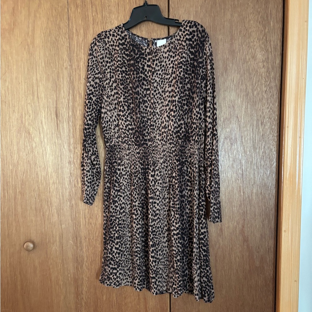 H&M Leopard Long Sleeve Dress